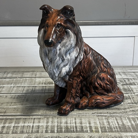 Other - Vintage Large Porcelain Collie Dog Figurine Sculpture Home Decor 11 inches tall